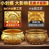 聚宝盆摆件招财聚财纯铜元宝水晶黄铜客厅店铺办公桌家用存钱罐