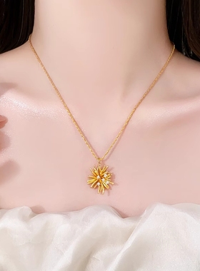 微镶烟花吊坠项链时尚百搭锁骨链