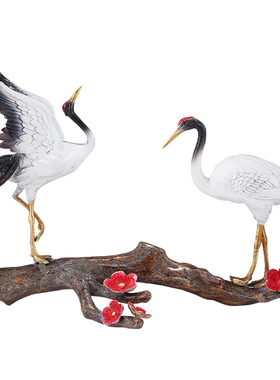 极速全铜仙鹤摆件客厅o家用摆放工艺品乔迁开业祝寿礼品玄关酒柜