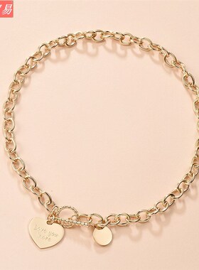 极速Hot selling fashions punk Heart pendant Thick Chain neck