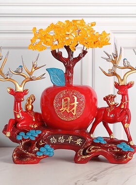 极速招财麋鹿摆件玄关办公室客厅酒柜电视K柜装饰品乔迁开业礼物