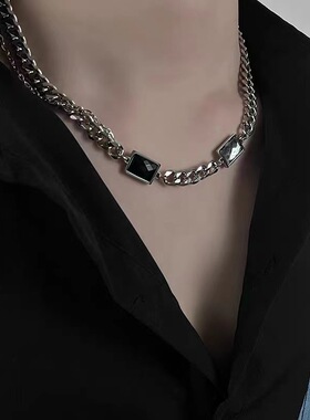 极速Titanium steel male personality hHip hop collarbone neck