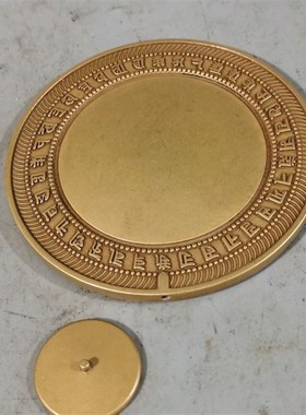 新品纯黄铜准提镜光面随身镜慧宝供具准提佛母宝T镜佛堂家居摆件