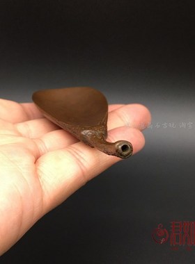 新品实心铜茄子光面茶铲s创意铜茄子茶匙茶道一炷香香插摆件铜雕