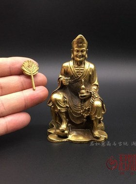 新品合金鎏f铜济公活佛摆件 微雕佛像南宋高僧李修缘济颠和尚