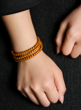 新品精品橄榄核核尖老型桶珠手串长串素籽光珠文玩手链佛Z珠念珠1