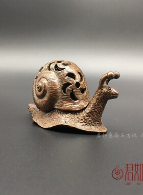 新品手工茶宠全铜k蜗牛香炉摆件纯铜创意熏香炉迷你铜多功能香炉