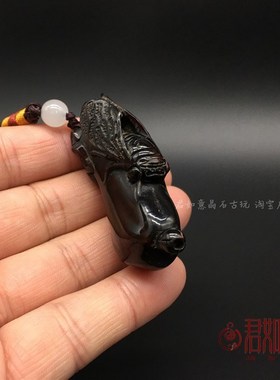 新品牦牛角一f鸣惊人蝉挂件牛角手把件知了小摆件古玩文玩角雕仿