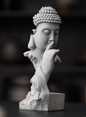 速发中园阿弥陀佛像摆件式艺花卉茶室饰陀装佛释迦牟尼佛鱼缸造景