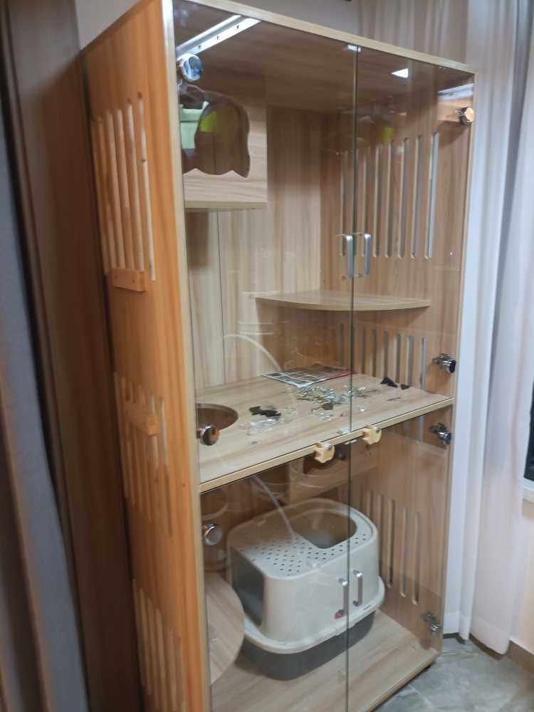 极速新款实木猫别墅实木猫笼猫窝猫房子J猫柜笼家用钢化玻璃猫屋,淘宝优惠券,粉丝福利购,淘宝优惠卷