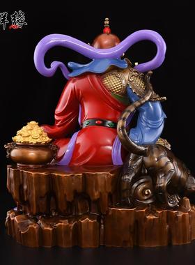 五路武财神爷赵公明招纯黄铜关公神像武圣关羽大小摆件雕像供奉财