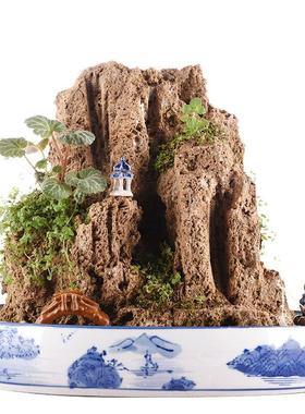 吸水石假山盆景装饰景观水石假山盆景原石奇石观赏石微观景观