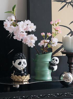 雅子家创意熊猫托盘入口入口钥匙收纳饰品客厅家装收纳架