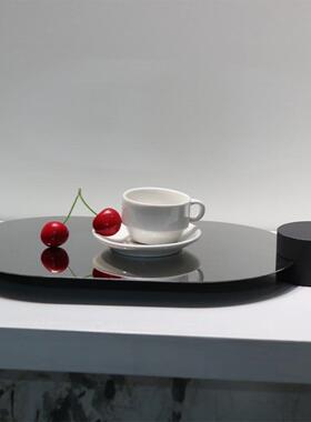 现代简约不锈钢几何收纳托盘摆件客厅玄关卧室酒店家居桌面装饰品