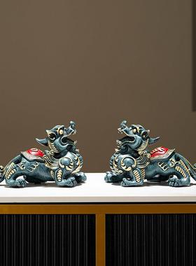 貔貅摆件招财一对高档家用旺宅电视柜办公室装饰品店铺开业礼物