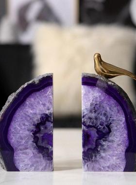 大理石书挡书立书靠摆件办公室书档装饰品样板间书房软装轻奢高档