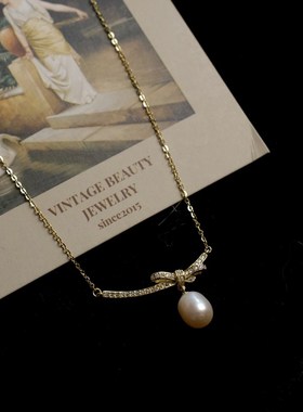 极速浪漫舞会法式复古v优雅百搭微镶设计感小众淡水珍珠项链