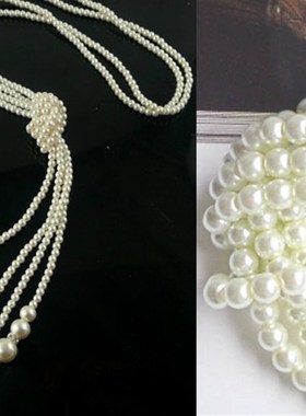 极速日韩珍珠毛衣链长款项链配饰女衣服韩国百R搭夏季挂件连衣裙