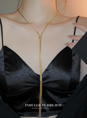 极速可调节项链女轻奢小众2023新款爆款不L掉色超长款秋冬毛衣链