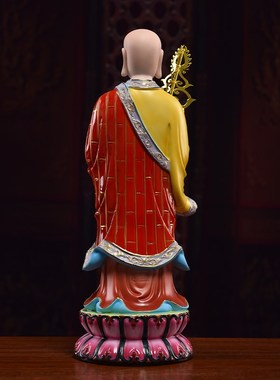 新品戴玉b堂陶瓷地藏菩萨像佛像供奉家用12/14/16/18吋地藏王站像