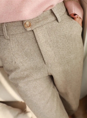 极速Woolen Pants Womens Harem Pencil PanLts 2023 Autumn Win