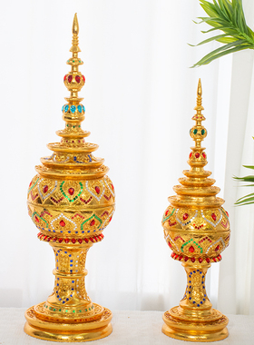 新品泰国进口g佛塔摆设东南亚风格家居软装饰品泰式SPA工艺品艺术