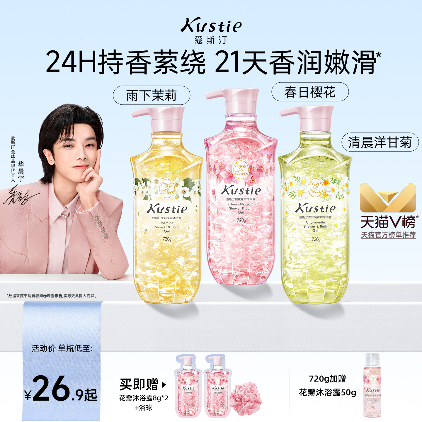 【华晨宇代言】蔻斯汀沐浴露花瓣香氛沐浴乳持久留香滋润男女樱花
