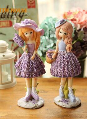 采购产品浪漫的薰衣草女孩装饰品，自行车风格的手工艺品，家庭装