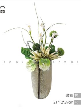 空合 现代轻奢创意玻璃花瓶 样板房客厅茶几餐桌花艺家居陈设摆件