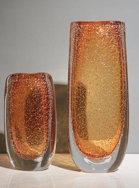 创意现代艺术玻璃玻璃花瓶摆件酒店客厅玄关餐桌装饰摆设插花花器