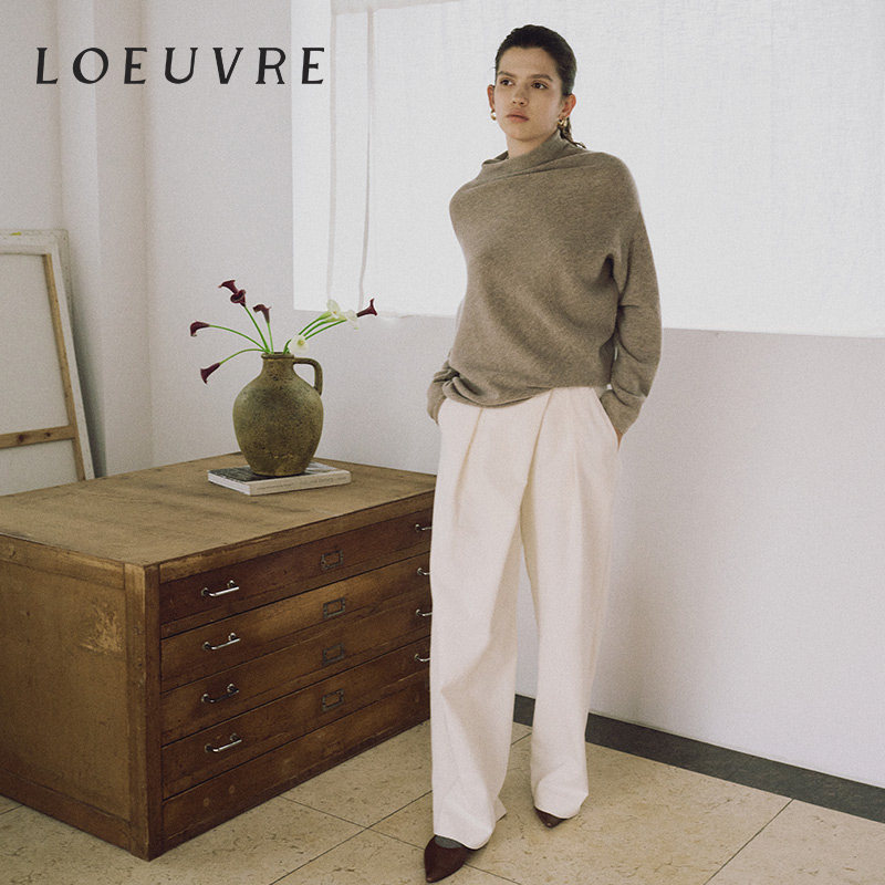 loeuvre郑丽媛同款垂感阔腿休闲裤女25秋冬新款直筒长裤 SW5WL452 - 图3
