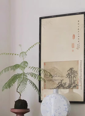宋代美学 新中式客厅山水装饰画民宿茶室背景墙复古挂画书房禅意