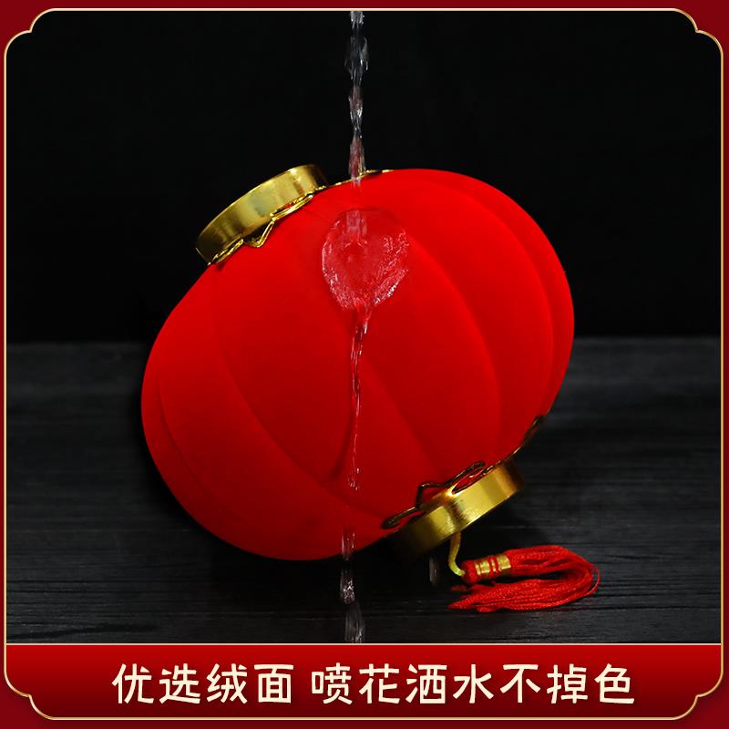 小红灯笼挂饰2025新款新年树上结婚元旦布置装饰挂件过年院子植绒