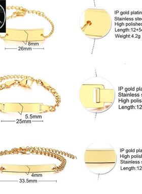 Personalize Baby Name Bracelet Figaro Chain Smooth Bangle L