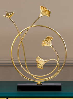 速发银创叶杏酒摆件家居饰品轻奢客厅意店软装玄关过道装饰品