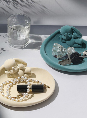 速发小门象收纳摆件桌入系首饰盘客厅进飞面户玄关家居装饰品