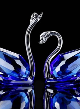 速发物晶天鹅新居结婚礼水乔迁送闺蜜新婚礼品橱窗电视柜摆件居家