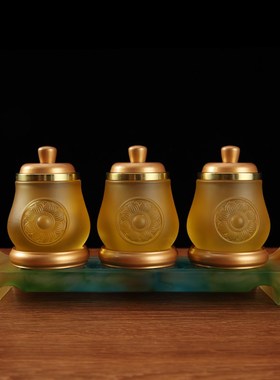 速发琉法古璃杯花贡台供水莲圣水杯底座供杯案台杯座杯托供具