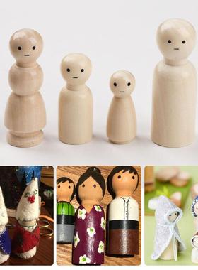 创意彩色画眼睛木头娃娃摆件儿童益智小木人心理学人偶小物件荷木