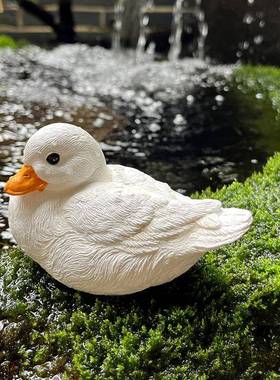 科尔鸭摆件树脂工艺品古法养鱼水缸造景装饰三只一套防水防晒户外