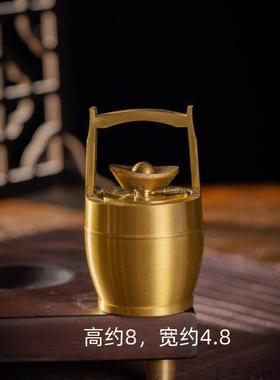超大加大号纯黄铜一桶金黄金万两招财摆件新店铺开业送礼物铜水桶