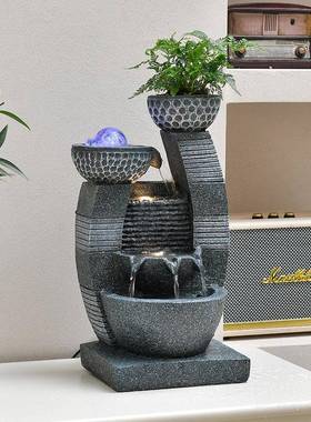 桌面简约风水球流水喷泉摆件循环水客厅办公室生财礼物工艺礼品摆