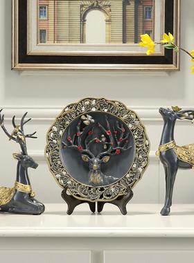 创意欧式工艺礼品美式家居摆设客厅玄关电视柜酒柜软装饰品鹿摆件