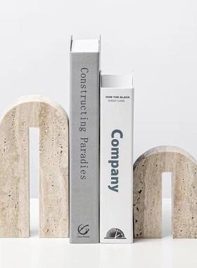 创意抽象几何体大理石摆件样板间书房石头装饰民宿拱门艺术摆设品