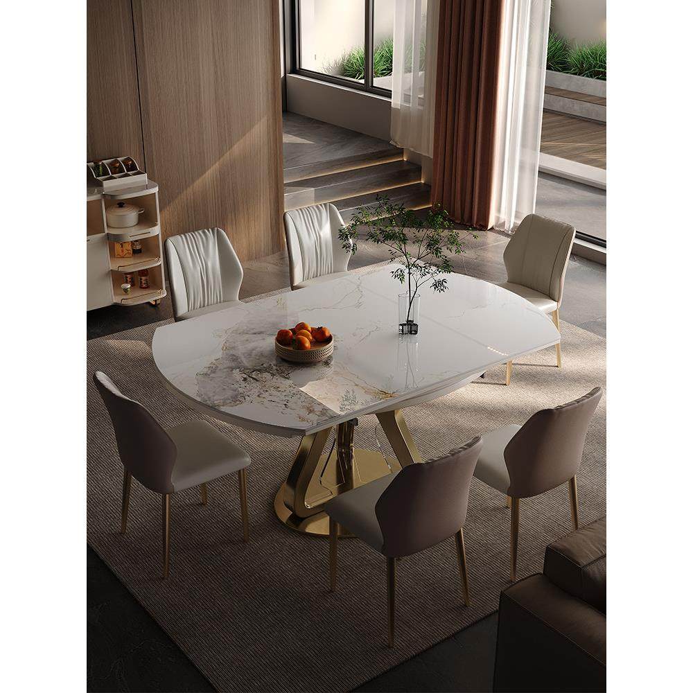 家用小户型可变圆桌板岩餐桌带电磁炉的新型伸缩式方形和圆形餐桌,淘宝优惠券,粉丝福利购,淘宝优惠卷