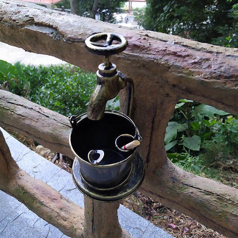 欧式创意免钉墙上壁挂式复古烟灰缸户外室外灭烟桶灭烟区标示牌,淘宝优惠券,粉丝福利购,淘宝优惠卷