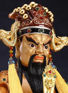 台湾全铜五台山五爷像龙五爷神像家用广济龙王财神爷佛像客厅摆件