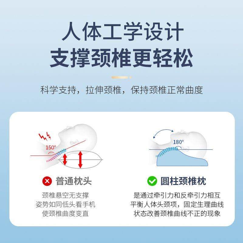 颈椎枕头圆柱牵引泰国天然乳胶护颈枕专用水滴助睡眠护颈椎枕脊椎,淘宝优惠券,粉丝福利购,淘宝优惠卷