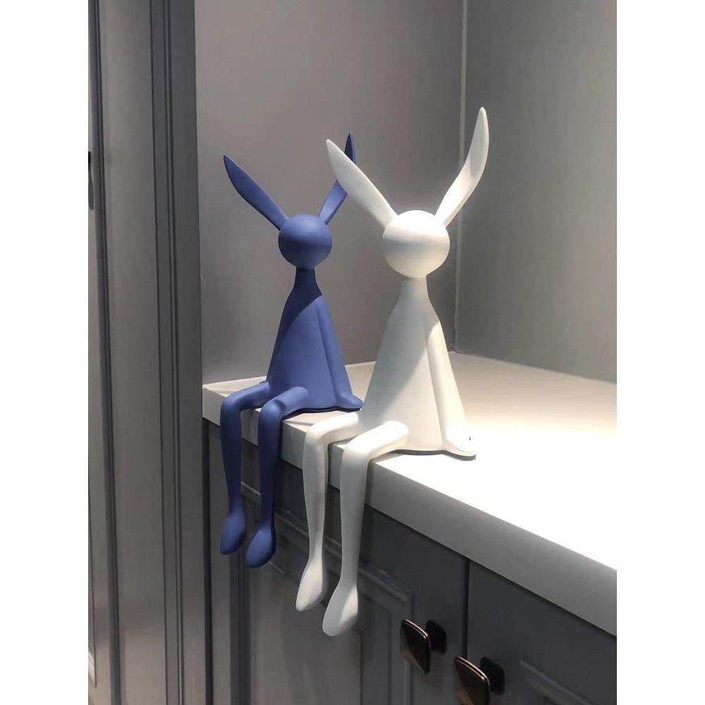 创意网红卡通坐姿长耳兔子摆件客厅电视柜酒店前台桌面玄关装饰品,淘宝优惠券,粉丝福利购,淘宝优惠卷