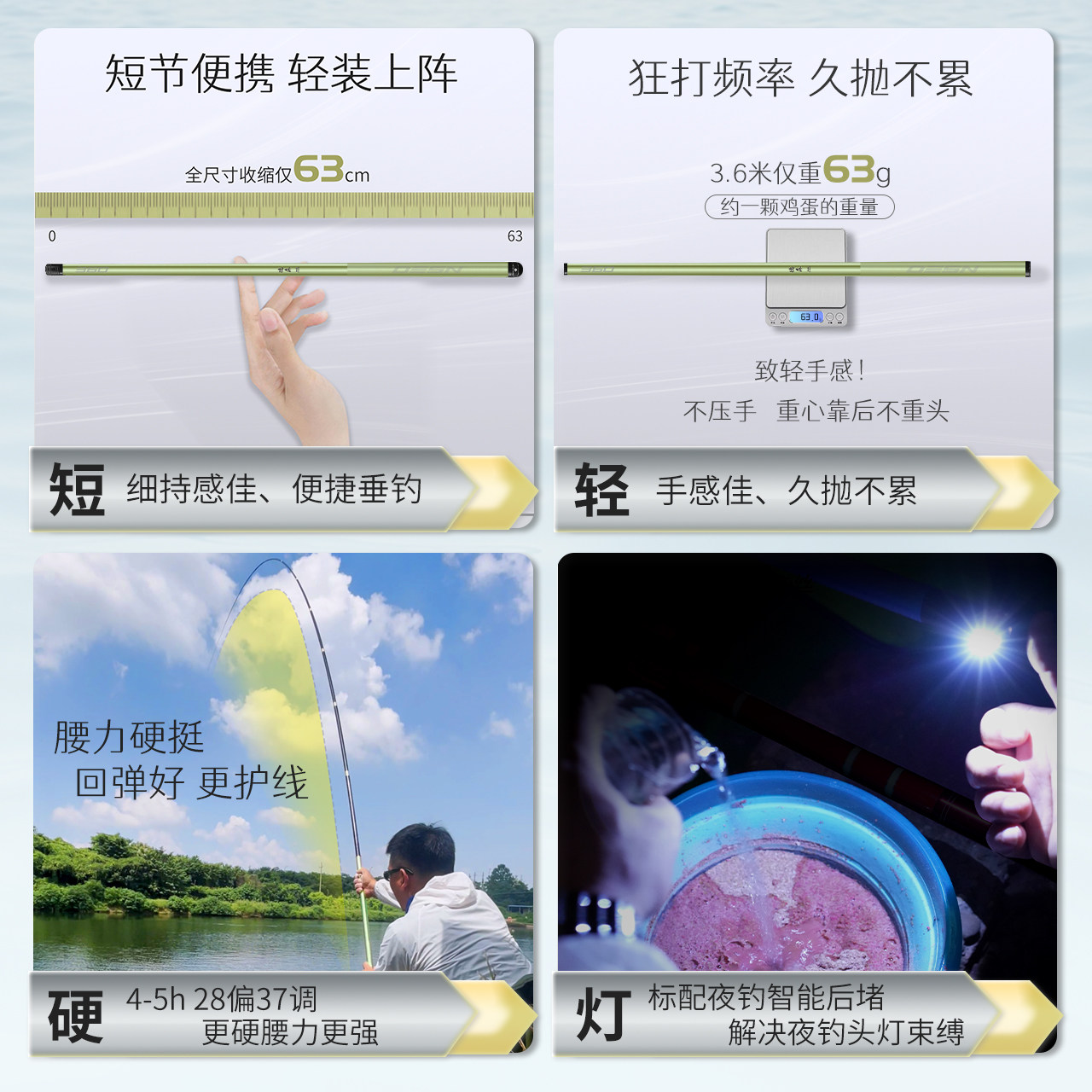 德森短节台钓竿28调超轻超硬便携钓鱼溪流野钓手竿碳素小综合鱼竿,淘宝优惠券,粉丝福利购,淘宝优惠卷